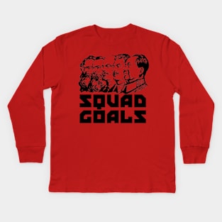 Squad Goals - Marx, Engels, Lenin, Stalin, Mao, Communist, Meme Kids Long Sleeve T-Shirt